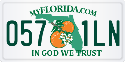 FL license plate 0571LN