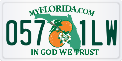 FL license plate 0571LW