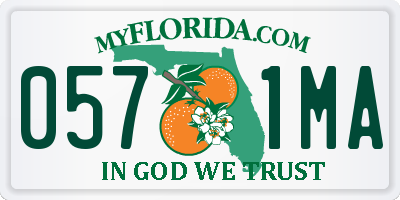 FL license plate 0571MA