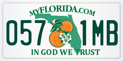 FL license plate 0571MB