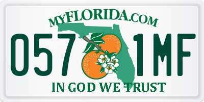 FL license plate 0571MF