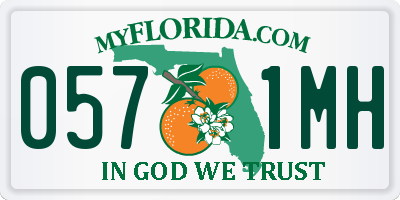 FL license plate 0571MH