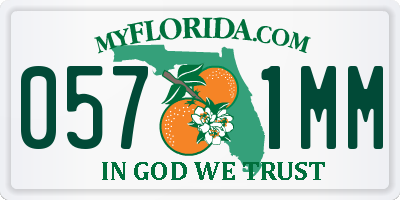 FL license plate 0571MM