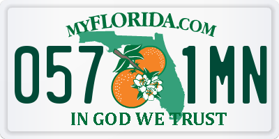 FL license plate 0571MN