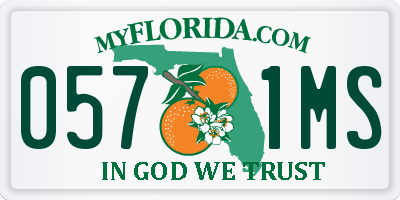 FL license plate 0571MS