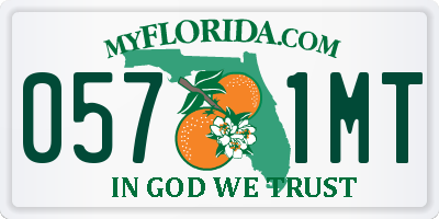 FL license plate 0571MT