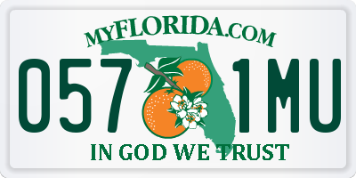 FL license plate 0571MU