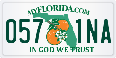FL license plate 0571NA