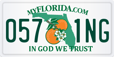 FL license plate 0571NG