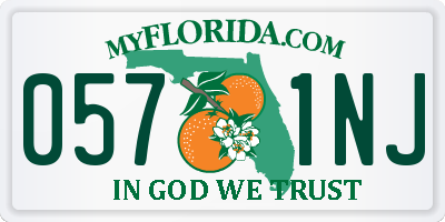 FL license plate 0571NJ