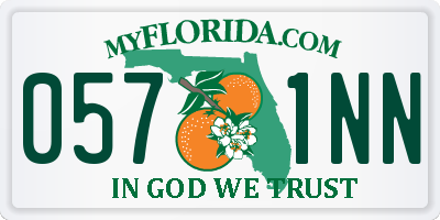 FL license plate 0571NN