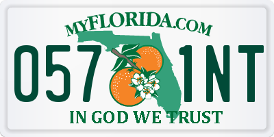 FL license plate 0571NT