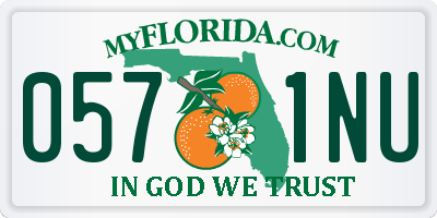 FL license plate 0571NU