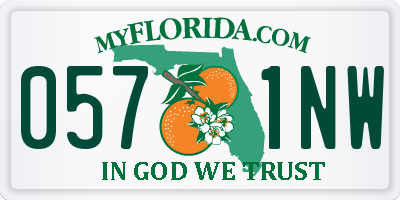 FL license plate 0571NW