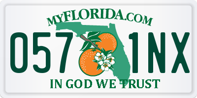 FL license plate 0571NX