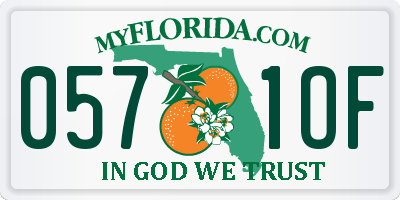 FL license plate 0571OF