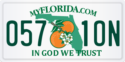 FL license plate 0571ON