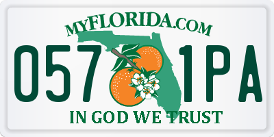 FL license plate 0571PA