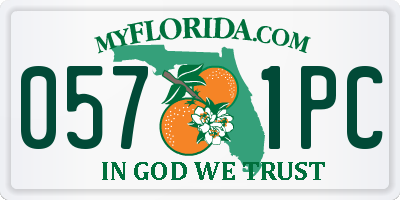 FL license plate 0571PC
