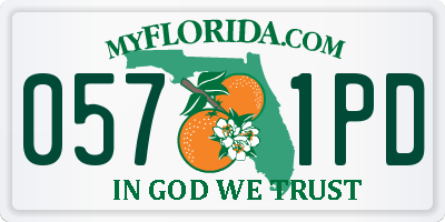 FL license plate 0571PD