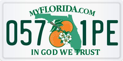 FL license plate 0571PE
