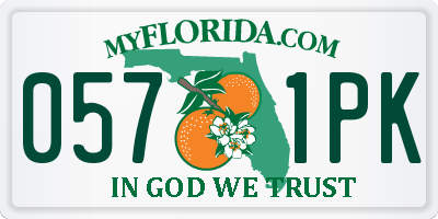 FL license plate 0571PK