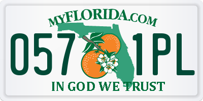 FL license plate 0571PL