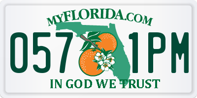 FL license plate 0571PM