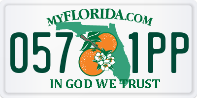 FL license plate 0571PP