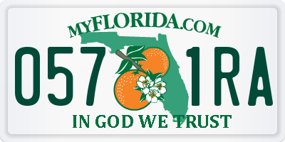 FL license plate 0571RA