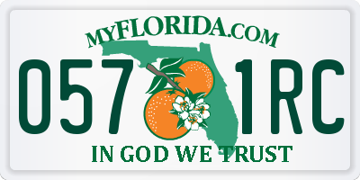 FL license plate 0571RC