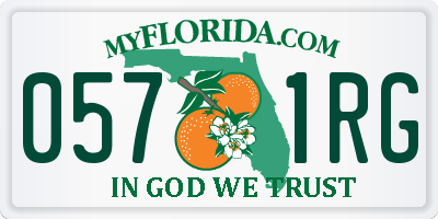 FL license plate 0571RG