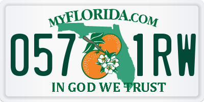 FL license plate 0571RW