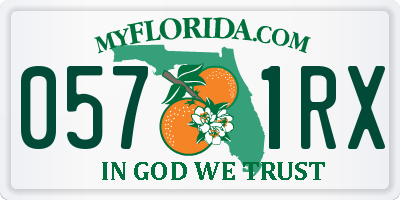 FL license plate 0571RX