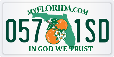 FL license plate 0571SD