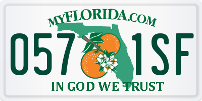 FL license plate 0571SF