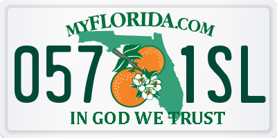 FL license plate 0571SL