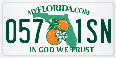 FL license plate 0571SN