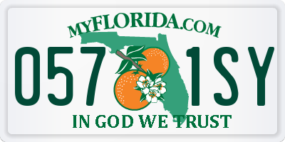FL license plate 0571SY
