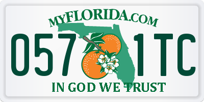 FL license plate 0571TC