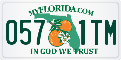 FL license plate 0571TM
