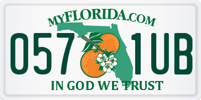 FL license plate 0571UB