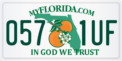 FL license plate 0571UF
