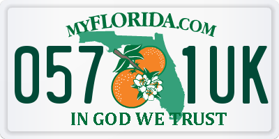 FL license plate 0571UK