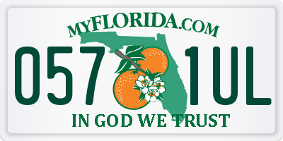 FL license plate 0571UL