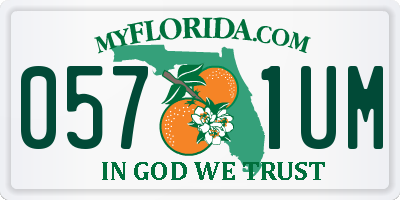 FL license plate 0571UM