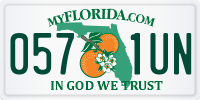 FL license plate 0571UN