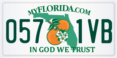 FL license plate 0571VB