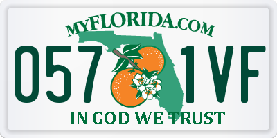 FL license plate 0571VF