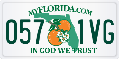 FL license plate 0571VG